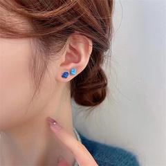 fashion solid color earrings simple alloy stud earrings set