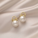 retro inlaid pearl earrings fashion alloy ear buckle ear jewelrypicture5