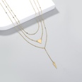simple geometric multilayered metal triangle pendant necklace wholesalepicture12