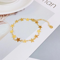 fashion trend new titanium steel bracelet 18k plated gold simple star bracelet