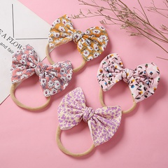 Children's bow girl hair accessories baby floral elastic cloth hair band