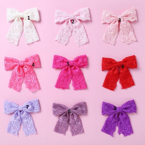 simple lace bow baby hairpin headwear girls fashion headwear  NHFNH667885's discount tags