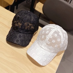 fashion lace flower baseball cap simple sunshade hollow peaked cap