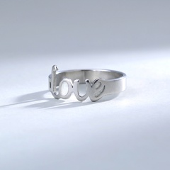 Classic Creative Sky Blue Luminous LOVE Letter Stainless Steel Ring