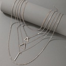 retro simple geometric hollow triangle multilayer alloy necklacepicture10