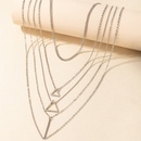retro simple geometric hollow triangle multilayer alloy necklacepicture12