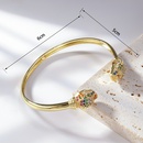 fashion inlaid zircon bracelet leopard head open alloy braceletpicture6