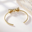 fashion leopard head gold bracelet simple inlaid zircon alloy braceletpicture5