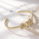 fashion leopard head gold bracelet simple inlaid zircon alloy braceletpicture6