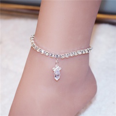 bracelet de cheville à motif irrégulier pour femmes avec strass en cristal simple à la mode