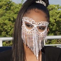 fashion new rhinestone face Christmas ball party tassel mask accessories