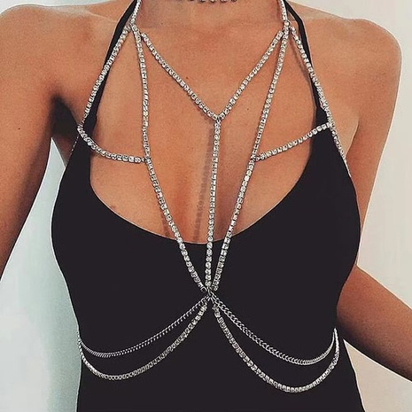 sexy bikini bra chain gothic body chain welding claw chain necklace's discount tags