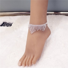 new exquisite rhinestone tassel anklet exaggerated foot accessories