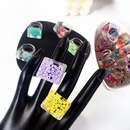 Korean Style Geometric Colorful Inlaid Resin Acrylic Ring Wholesalepicture9