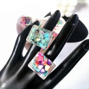 Korean Style Geometric Colorful Inlaid Resin Acrylic Ring Wholesalepicture10