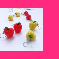 Creative simulation fun red pepper funny food play ear clips