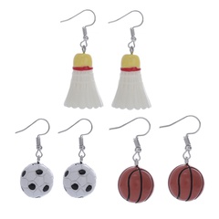 vintage mini simulation football basketball badminton earrings