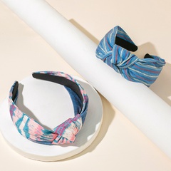 Fashion knotted simple striped outdoor sports fashion color blue headband