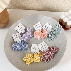 fashion cute pearl flower solid color rubber band hair accessories