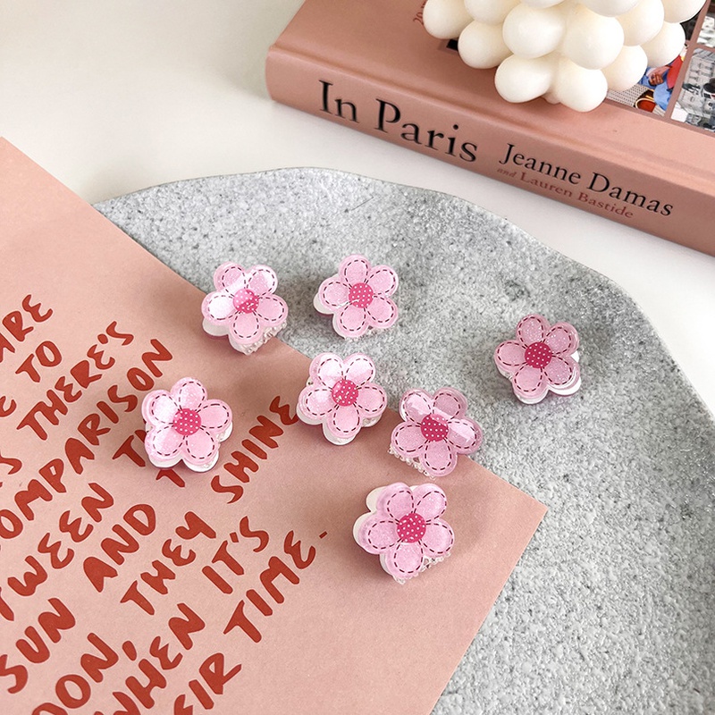 fashion cute cherry blossom hair clip acrylic small flower hair accessories
