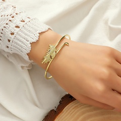 Fashion alloy bracelet simple retro leaf alloy bracelet