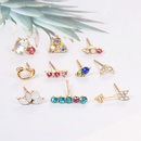 fashion simple color diamond 5 pairs of earrings alloy earringspicture11