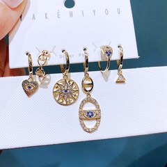 fashion inlaid zircon micro-inlaid devil's eye copper earrings wholesale