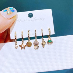 fashion zircon marine life copper earrings wholesale