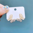 vintage inlaid zircon opal butterfly copper stud earrings wholesalepicture8