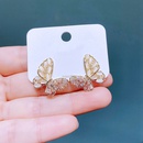 vintage inlaid zircon opal butterfly copper stud earrings wholesalepicture11