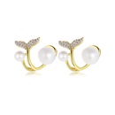 retro fishtail pearl earrings creative alloy stud earringspicture54