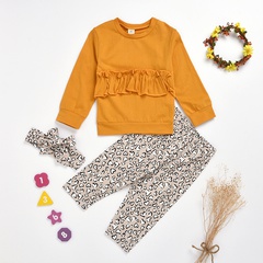 autumn solid color pullover pants suit children's clothing