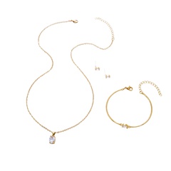 New fashion jewelry oval zircon pendant element necklace one earring one pair bracelet one set 4pcs