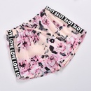 Sports suit childrens hollow solid color top tube top printed shorts hair accessoriespicture14
