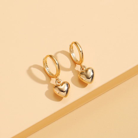 fashion simple heart-shaped ear buckle copper retro drop earrings's discount tags