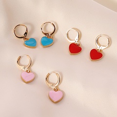 fashion multicolor oil drop heart women's fashion alloy earrings