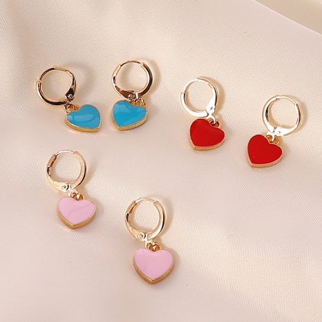 fashion multicolor oil drop heart women's fashion alloy earrings's discount tags