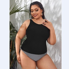 2022 new large size sling solid color slim split swimsuit women's two-piece set