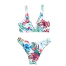 new contrast color leaf printing bikini split swimsuitpicture11