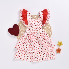 summer new sweet children's polka dot bow tie cute dress