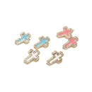 fashion drop oil colorful cross copper inlaid zircon earrings wholesalepicture1