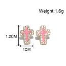 fashion drop oil colorful cross copper inlaid zircon earrings wholesalepicture5