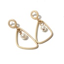 fashion gold geometric hollow inlaid pearl metal drop earrings wholesalepicture1