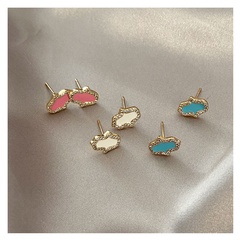 simple copper drop oil multi-color geometric earrings wholesale