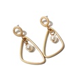 fashion gold geometric hollow inlaid pearl metal drop earrings wholesalepicture6
