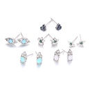 new set simple diamond flower devils eye earrings female 6piece alloypicture6