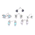 new set simple diamond flower devils eye earrings female 6piece alloypicture8