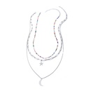 Fashion new jewelry star moon element pendant rice bead lattice chain multilayer layered necklace 2picture7