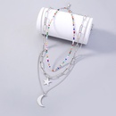 Fashion new jewelry star moon element pendant rice bead lattice chain multilayer layered necklace 2picture11