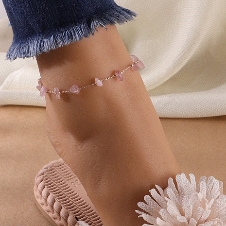 fashion creative natural stone stitching chain anklet's discount tags